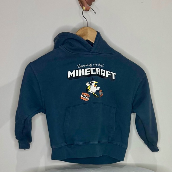 Kids Minecraft Hoodie – Size 5–6 – Blue TNT Sweatshirt - Picture 1 of 8